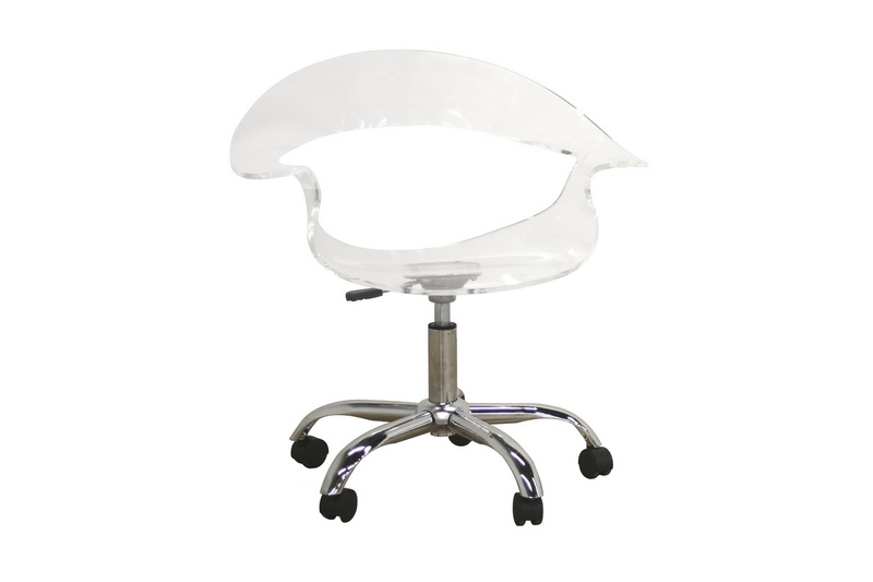 elia modern clear acrylic swivel chair office chair